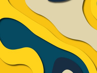 kağıt ile 3D arka plan şekilleri kesim. Soyut kağıt kitap kapağı için şablon arka plan bölmek. Kağıt arka plan kes. Soyut gerçekçi kağıt dekorasyon tasarımı için