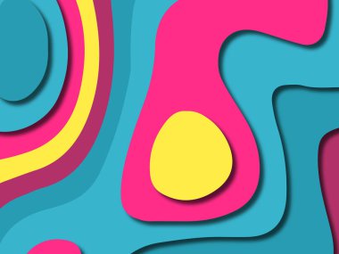 kağıt ile 3D arka plan şekilleri kesim. Soyut kağıt kitap kapağı için şablon arka plan bölmek. Kağıt arka plan kes. Soyut gerçekçi kağıt dekorasyon tasarımı için