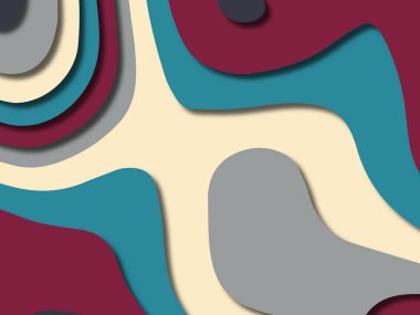 kağıt ile 3D arka plan şekilleri kesim. Soyut kağıt kitap kapağı için şablon arka plan bölmek. Kağıt arka plan kes. Soyut gerçekçi kağıt dekorasyon tasarımı için