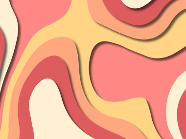 kağıt ile 3D arka plan şekilleri kesim. Soyut kağıt kitap kapağı için şablon arka plan bölmek. Kağıt arka plan kes. Soyut gerçekçi kağıt dekorasyon tasarımı için