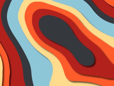 kağıt ile 3D arka plan şekilleri kesim. Soyut kağıt kitap kapağı için şablon arka plan bölmek. Kağıt arka plan kes. Soyut gerçekçi kağıt dekorasyon tasarımı için