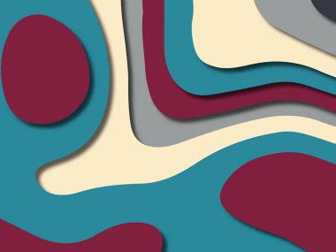 kağıt ile 3D arka plan şekilleri kesim. Soyut kağıt kitap kapağı için şablon arka plan bölmek. Kağıt arka plan kes. Soyut gerçekçi kağıt dekorasyon tasarımı için