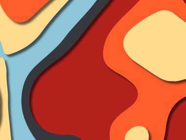 kağıt ile 3D arka plan şekilleri kesim. Soyut kağıt kitap kapağı için şablon arka plan bölmek. Kağıt arka plan kes. Soyut gerçekçi kağıt dekorasyon tasarımı için