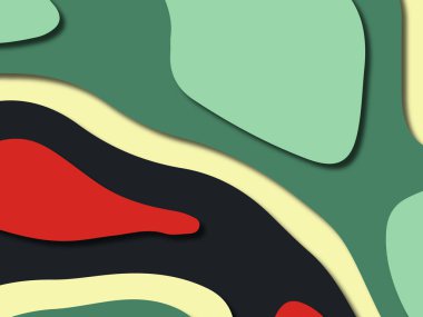 kağıt ile 3D arka plan şekilleri kesim. Soyut kağıt kitap kapağı için şablon arka plan bölmek. Kağıt arka plan kes. Soyut gerçekçi kağıt dekorasyon tasarımı için