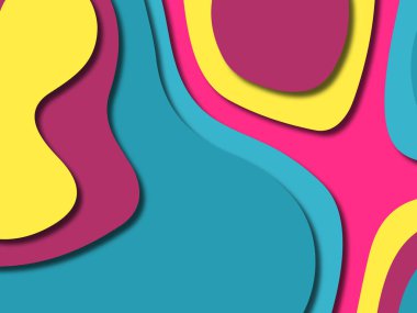 kağıt ile 3D arka plan şekilleri kesim. Soyut kağıt kitap kapağı için şablon arka plan bölmek. Kağıt arka plan kes. Soyut gerçekçi kağıt dekorasyon tasarımı için