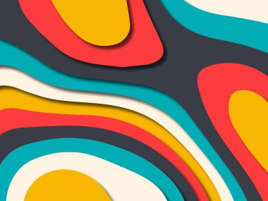 kağıt ile 3D arka plan şekilleri kesim. Soyut kağıt kitap kapağı için şablon arka plan bölmek. Kağıt arka plan kes. Soyut gerçekçi kağıt dekorasyon tasarımı için