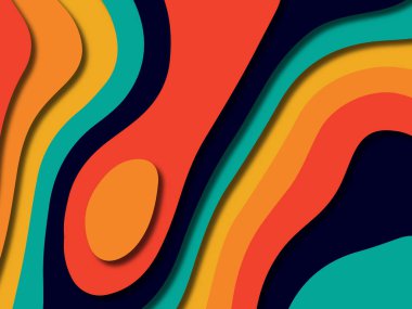 kağıt ile 3D arka plan şekilleri kesim. Soyut kağıt kitap kapağı için şablon arka plan bölmek. Kağıt arka plan kes. Soyut gerçekçi kağıt dekorasyon tasarımı için