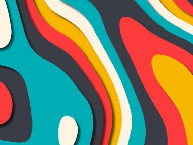 kağıt ile 3D arka plan şekilleri kesim. Soyut kağıt kitap kapağı için şablon arka plan bölmek. Kağıt arka plan kes. Soyut gerçekçi kağıt dekorasyon tasarımı için