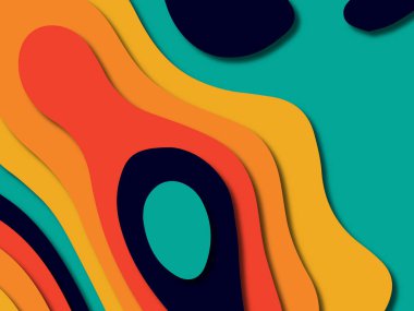 kağıt ile 3D arka plan şekilleri kesim. Soyut kağıt kitap kapağı için şablon arka plan bölmek. Kağıt arka plan kes. Soyut gerçekçi kağıt dekorasyon tasarımı için