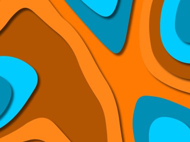 kağıt ile 3D arka plan şekilleri kesim. Soyut kağıt kitap kapağı için şablon arka plan bölmek. Kağıt arka plan kes. Soyut gerçekçi kağıt dekorasyon tasarımı için