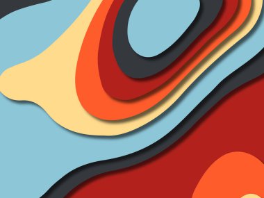 kağıt ile 3D arka plan şekilleri kesim. Soyut kağıt kitap kapağı için şablon arka plan bölmek. Kağıt arka plan kes. Soyut gerçekçi kağıt dekorasyon tasarımı için