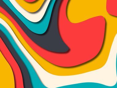 kağıt ile 3D arka plan şekilleri kesim. Soyut kağıt kitap kapağı için şablon arka plan bölmek. Kağıt arka plan kes. Soyut gerçekçi kağıt dekorasyon tasarımı için