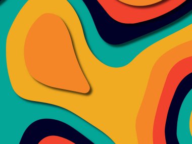 kağıt ile 3D arka plan şekilleri kesim. Soyut kağıt kitap kapağı için şablon arka plan bölmek. Kağıt arka plan kes. Soyut gerçekçi kağıt dekorasyon tasarımı için