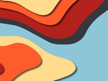 kağıt ile 3D arka plan şekilleri kesim. Soyut kağıt kitap kapağı için şablon arka plan bölmek. Kağıt arka plan kes. Soyut gerçekçi kağıt dekorasyon tasarımı için