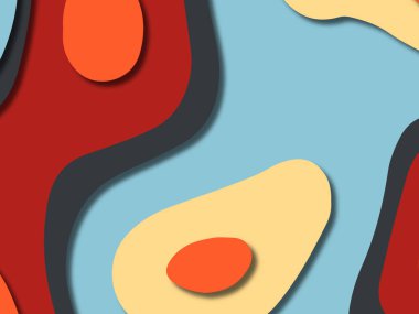 kağıt ile 3D arka plan şekilleri kesim. Soyut kağıt kitap kapağı için şablon arka plan bölmek. Kağıt arka plan kes. Soyut gerçekçi kağıt dekorasyon tasarımı için