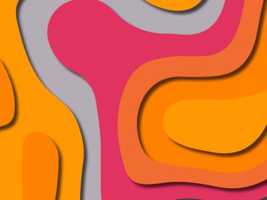 kağıt ile 3D arka plan şekilleri kesim. Soyut kağıt kitap kapağı için şablon arka plan bölmek. Kağıt arka plan kes. Soyut gerçekçi kağıt dekorasyon tasarımı için