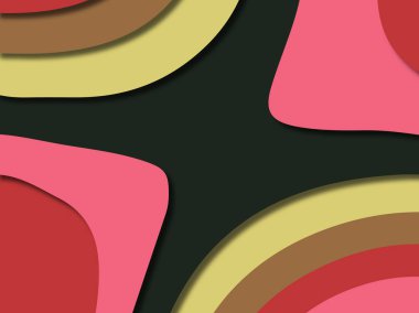 kağıt ile 3D arka plan şekilleri kesim. Soyut kağıt kitap kapağı için şablon arka plan bölmek. Kağıt arka plan kes. Soyut gerçekçi kağıt dekorasyon tasarımı için