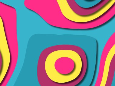 kağıt ile 3D arka plan şekilleri kesim. Soyut kağıt kitap kapağı için şablon arka plan bölmek. Kağıt arka plan kes. Soyut gerçekçi kağıt dekorasyon tasarımı için