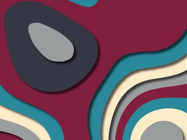 kağıt ile 3D arka plan şekilleri kesim. Soyut kağıt kitap kapağı için şablon arka plan bölmek. Kağıt arka plan kes. Soyut gerçekçi kağıt dekorasyon tasarımı için