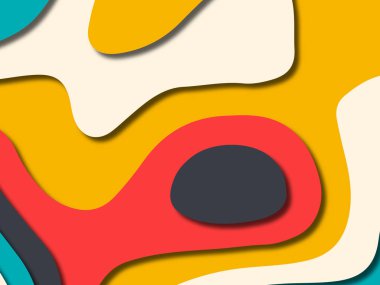 kağıt ile 3D arka plan şekilleri kesim. Soyut kağıt kitap kapağı için şablon arka plan bölmek. Kağıt arka plan kes. Soyut gerçekçi kağıt dekorasyon tasarımı için