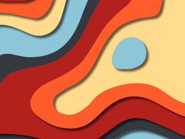 kağıt ile 3D arka plan şekilleri kesim. Soyut kağıt kitap kapağı için şablon arka plan bölmek. Kağıt arka plan kes. Soyut gerçekçi kağıt dekorasyon tasarımı için