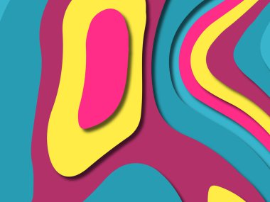 kağıt ile 3D arka plan şekilleri kesim. Soyut kağıt kitap kapağı için şablon arka plan bölmek. Kağıt arka plan kes. Soyut gerçekçi kağıt dekorasyon tasarımı için