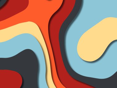 kağıt ile 3D arka plan şekilleri kesim. Soyut kağıt kitap kapağı için şablon arka plan bölmek. Kağıt arka plan kes. Soyut gerçekçi kağıt dekorasyon tasarımı için