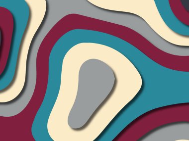 kağıt ile 3D arka plan şekilleri kesim. Soyut kağıt kitap kapağı için şablon arka plan bölmek. Kağıt arka plan kes. Soyut gerçekçi kağıt dekorasyon tasarımı için