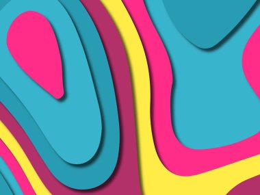 kağıt ile 3D arka plan şekilleri kesim. Soyut kağıt kitap kapağı için şablon arka plan bölmek. Kağıt arka plan kes. Soyut gerçekçi kağıt dekorasyon tasarımı için