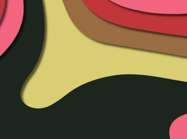 kağıt ile 3D arka plan şekilleri kesim. Soyut kağıt kitap kapağı için şablon arka plan bölmek. Kağıt arka plan kes. Soyut gerçekçi kağıt dekorasyon tasarımı için