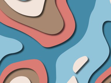 kağıt ile 3D arka plan şekilleri kesim. Soyut kağıt kitap kapağı için şablon arka plan bölmek. Kağıt arka plan kes. Soyut gerçekçi kağıt dekorasyon tasarımı için