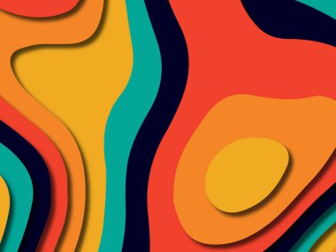 kağıt ile 3D arka plan şekilleri kesim. Soyut kağıt kitap kapağı için şablon arka plan bölmek. Kağıt arka plan kes. Soyut gerçekçi kağıt dekorasyon tasarımı için