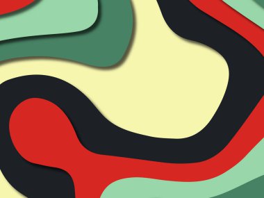 kağıt ile 3D arka plan şekilleri kesim. Soyut kağıt kitap kapağı için şablon arka plan bölmek. Kağıt arka plan kes. Soyut gerçekçi kağıt dekorasyon tasarımı için