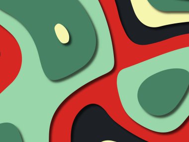 kağıt ile 3D arka plan şekilleri kesim. Soyut kağıt kitap kapağı için şablon arka plan bölmek. Kağıt arka plan kes. Soyut gerçekçi kağıt dekorasyon tasarımı için