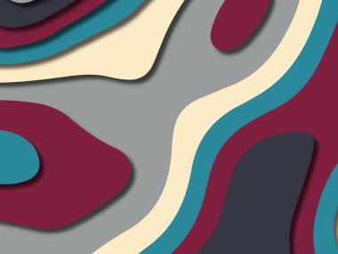 kağıt ile 3D arka plan şekilleri kesim. Soyut kağıt kitap kapağı için şablon arka plan bölmek. Kağıt arka plan kes. Soyut gerçekçi kağıt dekorasyon tasarımı için