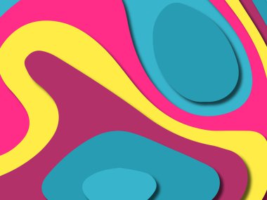 kağıt ile 3D arka plan şekilleri kesim. Soyut kağıt kitap kapağı için şablon arka plan bölmek. Kağıt arka plan kes. Soyut gerçekçi kağıt dekorasyon tasarımı için