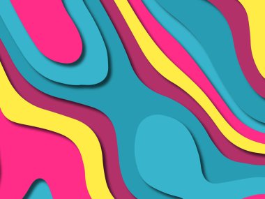 kağıt ile 3D arka plan şekilleri kesim. Soyut kağıt kitap kapağı için şablon arka plan bölmek. Kağıt arka plan kes. Soyut gerçekçi kağıt dekorasyon tasarımı için