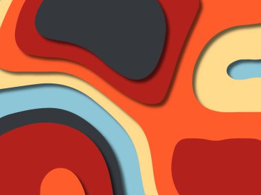 kağıt ile 3D arka plan şekilleri kesim. Soyut kağıt kitap kapağı için şablon arka plan bölmek. Kağıt arka plan kes. Soyut gerçekçi kağıt dekorasyon tasarımı için