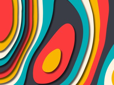 kağıt ile 3D arka plan şekilleri kesim. Soyut kağıt kitap kapağı için şablon arka plan bölmek. Kağıt arka plan kes. Soyut gerçekçi kağıt dekorasyon tasarımı için