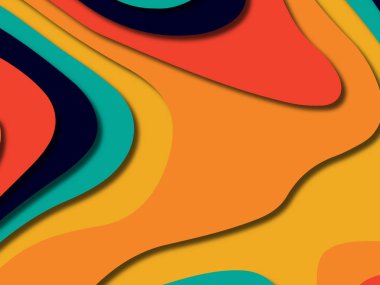 kağıt ile 3D arka plan şekilleri kesim. Soyut kağıt kitap kapağı için şablon arka plan bölmek. Kağıt arka plan kes. Soyut gerçekçi kağıt dekorasyon tasarımı için