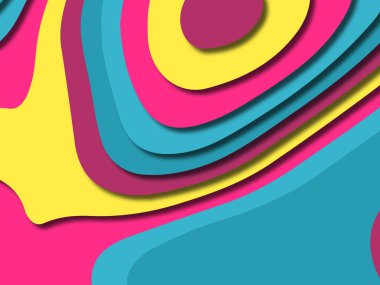 kağıt ile 3D arka plan şekilleri kesim. Soyut kağıt kitap kapağı için şablon arka plan bölmek. Kağıt arka plan kes. Soyut gerçekçi kağıt dekorasyon tasarımı için