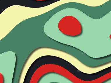 kağıt ile 3D arka plan şekilleri kesim. Soyut kağıt kitap kapağı için şablon arka plan bölmek. Kağıt arka plan kes. Soyut gerçekçi kağıt dekorasyon tasarımı için