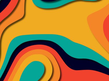 kağıt ile 3D arka plan şekilleri kesim. Soyut kağıt kitap kapağı için şablon arka plan bölmek. Kağıt arka plan kes. Soyut gerçekçi kağıt dekorasyon tasarımı için