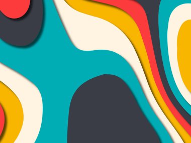 kağıt ile 3D arka plan şekilleri kesim. Soyut kağıt kitap kapağı için şablon arka plan bölmek. Kağıt arka plan kes. Soyut gerçekçi kağıt dekorasyon tasarımı için