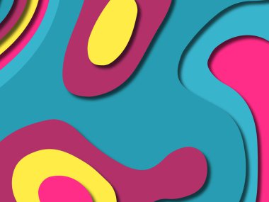 kağıt ile 3D arka plan şekilleri kesim. Soyut kağıt kitap kapağı için şablon arka plan bölmek. Kağıt arka plan kes. Soyut gerçekçi kağıt dekorasyon tasarımı için