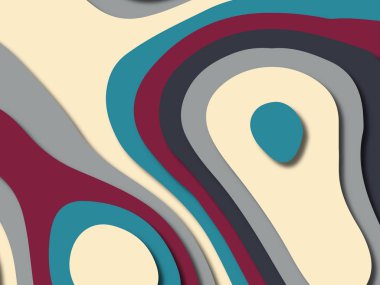 kağıt ile 3D arka plan şekilleri kesim. Soyut kağıt kitap kapağı için şablon arka plan bölmek. Kağıt arka plan kes. Soyut gerçekçi kağıt dekorasyon tasarımı için