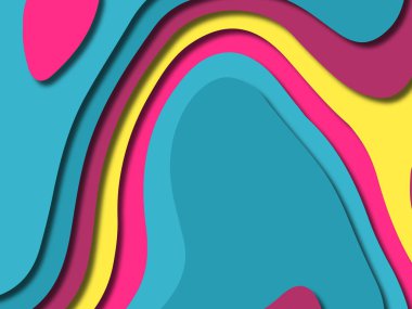 kağıt ile 3D arka plan şekilleri kesim. Soyut kağıt kitap kapağı için şablon arka plan bölmek. Kağıt arka plan kes. Soyut gerçekçi kağıt dekorasyon tasarımı için