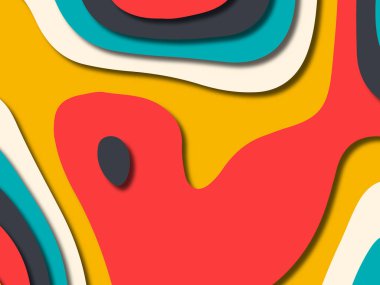 kağıt ile 3D arka plan şekilleri kesim. Soyut kağıt kitap kapağı için şablon arka plan bölmek. Kağıt arka plan kes. Soyut gerçekçi kağıt dekorasyon tasarımı için