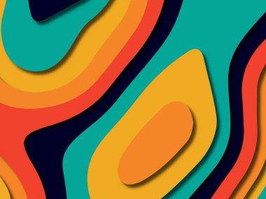 kağıt ile 3D arka plan şekilleri kesim. Soyut kağıt kitap kapağı için şablon arka plan bölmek. Kağıt arka plan kes. Soyut gerçekçi kağıt dekorasyon tasarımı için