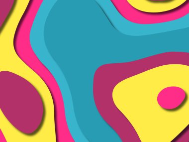 kağıt ile 3D arka plan şekilleri kesim. Soyut kağıt kitap kapağı için şablon arka plan bölmek. Kağıt arka plan kes. Soyut gerçekçi kağıt dekorasyon tasarımı için